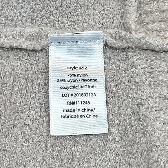 Barefoot Dreams CozyChic Lite Circle Lounge Cardigan Taupe Size Medium - Picture 10 of 11